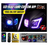 YAMAHA LAGENDA SRL115 FI MAGIC BOY HEAD LAMP LED CUSTOM APP C1 LIGHT LAMPU EAGLE EYE (Warranty 6mont