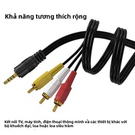 Cáp Âm Thanh Video AV Mạ Vàng 3.5mm Sang 3 RCA Cho Loa TV Loa Siêu Trầm Rạp Hát Gia Đình 1.5m 3m 5m 