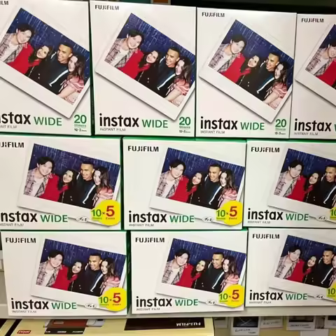 For Fuji Instant Camera 210 300 400 Link Wide Printer 10/100 Sheets Fujifilm Instax Wide Film Black 