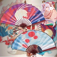 §≈ Shiranui Cosplay Folding Anime Game Onmyoji Cartoon Handheld Folded Cool Cloth Dance Hand Fa