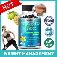 Keto ACV Detox, Helps with Weight Loss and Fat Burning, Garcinia Cambogia Extract, 30 Capsules