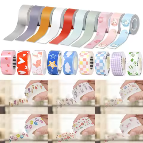 1Roll/5Roll Adhesive Label Paper for MAKEID M1/L1/E1 P12/P15/P50/Q30/D30 KingJim LR5C Office Labelin