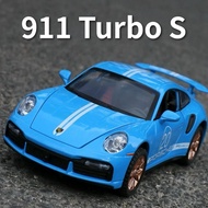 1:24 911 Turbo S GT3 RSR Toy Alloy Car Model Sound Light Pull Back Simulation Vehicle Model Collecti