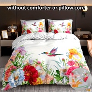 3pcs Duvet Cover Set, Floral Bird Print Bedding Set, Soft Comfortable Breathable Duvet Cover, For Be