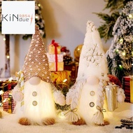 Set of 2 Christmas Gnomes, Lighted Christmas Gnomes Figurines  Plush Xmas Decorations - White Winter
