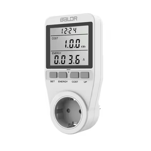 BALDR Power Meter Electricity Usage Monitor Kilowatt Meter Sockets Wattage Meter 220V EU LCD Plug In