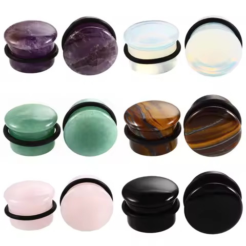 1Pair Stone Ear Plugs Gauges Earrings Ear Plug Flesh Tunnel Piercing Oreja Expander Ear Stretcher Bo