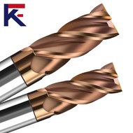 Endmill 58HRC alloy end mill with gold nano coating used for milling steel, sus, copper, aluminum...