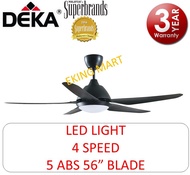 DEKA LED Light Remote Control 5 ABS 56" Blade V1 Ceiling Fan With 3 Year Motor Warranty