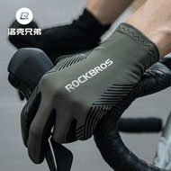AT/🥏Rockbros（ROCKBROS）Cycling Gloves Full Finger Road Bike Gloves Long Finger Touch Screen Thin Breathable Men and Women
