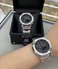 全新未拆 G-SHOCK 八角形金屬手錶 卡西歐農家橡樹手表gm2100鋼銀金屬防水運動腕表