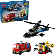 [King Robot] LEGO 60462 Helicopter, Fire Truck And Submarine Set CITY Series
