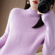 Spike 59 Yuan 2022 Autumn Winter New Style Half Turtleneck Women's Sweater Thick Knitted Sweater Lar