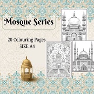 20 PAGES OF MOSQUE SERIES COLOURING PAGES- SIZE A4