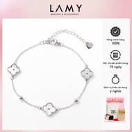 [BST SUMMER MUSE] Vòng tay nữ LAMY Four Leaf Lucky Charm Silver CDE2286