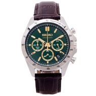 New Arrival Seiko Spirit Chronograph Green Dial Leather JDM Watch SBTR017