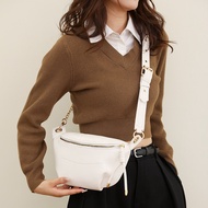 Black White Crossbody Pu Leather Chest Belt Bag For Women