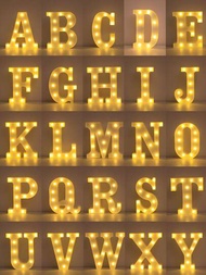 1個英文字母和阿拉伯數字LED造型燈，適用於婚禮、生日和求婚驚喜夜間裝飾，燈飾裝飾戶外照明