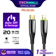 Mcdodo Shark Series PD 20W Auto Power Off & Recharge Type-C to Competible For Iphone Data Cable 1.2M