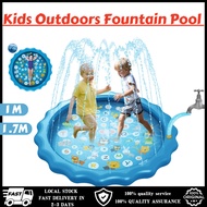 🔥READY STOCK🔥 Kids Fountain Pool Spray Pad Spray Pad Splash Game Pad Toy Inflatable Splash Game Pool