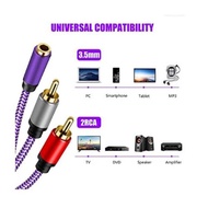 New model 3.5mm Female to Double Lotus Male Audio Cable Audio Output Conversion Cable Red White RCA 