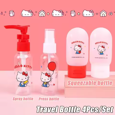 Cartoon Hello Kitty Travel Toiletry Bottles Set Folding Toothbrush Portable Comb Business Trip Trave