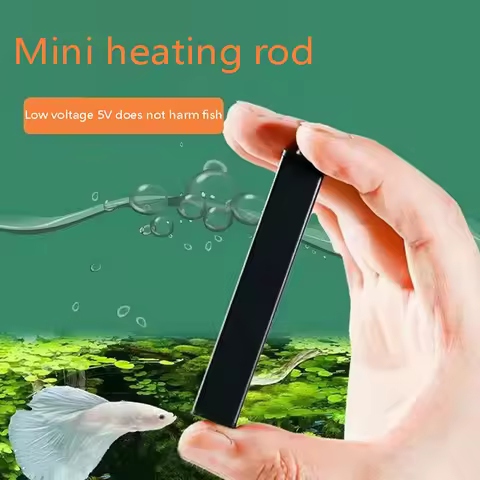 1Pc 5/10W Mini Aquarium Heater USB Charging For Small Fish Tank Heater Energy Saving Over Temperatur
