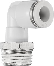 QUARKZMAN Quick Connect Fitting Male Corner Piece 3/8 Inch Pipe Outer Diameter x 1/2 Inch NPT Thread
