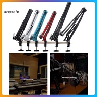 DRO_ Perfect Angle Mic Stand Universal Microphone Clip Holder 360 Degree Rotation Foldable Microphone Stand with Universal Clip Adapter for Studio Dj Podcasting Easy Install