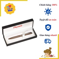 [BUY 1 GET 1 FREE] Pentel Premium Signing Pen 0.7mm Blue Screw Cap BL2007E-CE BROWN CASE with luxury