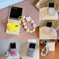 Magnetic Phone Case for Samsung Galaxy Z Flip 5 6 7FE 7 8 with Optional Lanyard & Holder, Cute Carto
