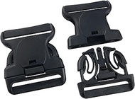 Buckles Strap 2PCS 57mm / 2.4 inches Black Flat Side Quick Release Plastic Buckle for 2inch to 2-1/4