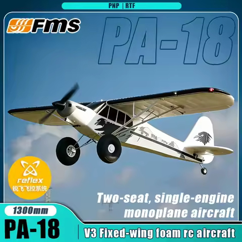 Fms 1300mm PA-18 Rc Plane Super Cub Fixed-wing PA18 Rc Airplane Large Tire Remote Control Aircraft T