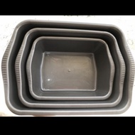 Baskom Bak Abu Silver Segi Murah Bee Plast 36x27x10CM Kotak Storage Box Tempat Makanan Sayur Buah Da