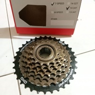 sprocket  freewheel 7 speed drat OXO 13-34t megarange gear 7 speed model drat / ulir murah