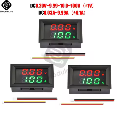 3pcs M430 DC 0-100V 10A Digital Voltmeter Ammeter Dual LED Display Voltage Detector Current Power Me