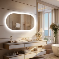 LUVODI กระจกห้องน้ำ มีไฟ วงรี กระจกแต่งหน้า LED Backlit Lighted Oval  Lighted Bathroom Wall Mounted 