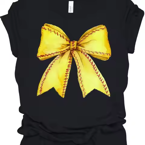 Trenz T Shirt Company Coquette Softball Bow Womens