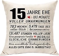 15th Anniversary Gift For Him Her, Pillow Case Crystal Wedding Gift, Best Wedding Anniversary Gift F