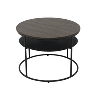 Koncept Furniture โต๊ะกลางเหล็กท๊อปไม้ รุ่น Sanwa สีน้ำตาล (40x40x40 ซม.)