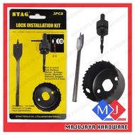 STAG 3Pcs Lock Installation Kit/ Tebuk Lubang Pintu Kunci Tombol