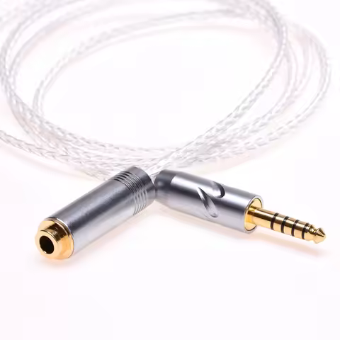 Silver Plated Cable 4.4mm Male to 4.4mm Female Balanced Headphone Extension Cable for Sony NW-WM1Z 1