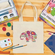 Diwali Elephant Tote Bag Painting Gift Box, Deepavali Gift Set, DIY Art Kit