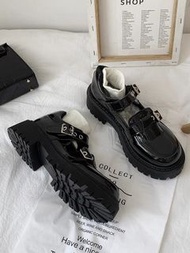 37碼 機械龐克風 酷妹皮鞋 亮光皮鞋全新jk lolita