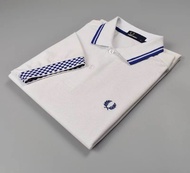 FRED PERRY WP เสื้อยืดแขนสั้นเข้ารูปสำหรับผู้ชายเสื้อโปโลแฟชั่นธุรกิจลำลอง