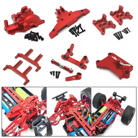 Metal Steering Assembly Shock Tower Body Pillars Gearbox Case For SCY 1/16 16101 16102 16103 16106 1