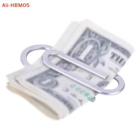 (HB05)Stainless Steel Slim Pocket Money Clip Wallet Metal Bill Clip Clamp Folder Clip Cash ID Credit