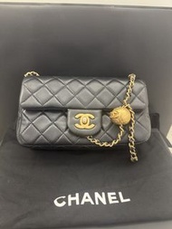 Chanel Black cf20金球 classic flap 20 黑金羊