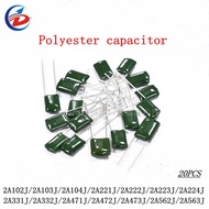 20PCS polyester capacitor 2A102J 2A103J 2A104J 2A221J 2A222J 2A223J 2A224J 2A331J 2A332J 2A471J 2A47