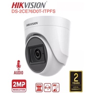 HIKVISION CCTV 2MP Analog Turbo Full HD 1080P EXIR Audio Mic Indoor Dome Camera  (3.6mm) DS-2CE76D0T